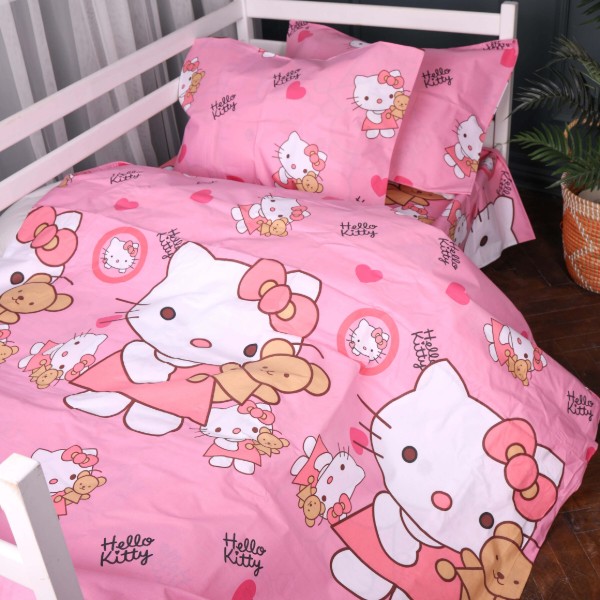 Фото - Комплект постільної білизни дитячий MirSon 110х140 см Kids Time 17-0903 Kitty Sweet Hearts Бязь (2200012399095)
